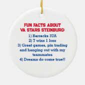 Cooperstown NY Baseball Team Foto Name Fakten Keramik Ornament (Hinten)