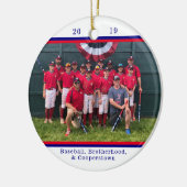 Cooperstown NY Baseball Team Foto Striping Facts Keramik Ornament (Links)