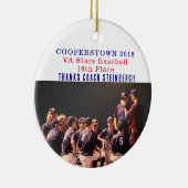 Cooperstown NY Coaches Geschenk Baseball Team Foto Keramik Ornament (Rechts)