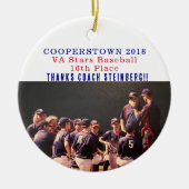 Cooperstown NY Coaches Geschenk Baseball Team Foto Keramik Ornament (Vorne)