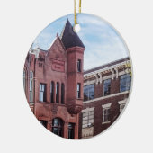 Cooperstown NY - Erstes Gebäude der Nationalbank Keramik Ornament (Links)