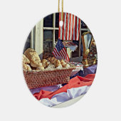 Cooperstown NY - Erstes Gebäude der Nationalbank Keramik Ornament (Rechts)