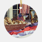 Cooperstown NY - Erstes Gebäude der Nationalbank Keramik Ornament (Vorne)