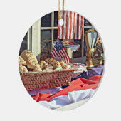 Cooperstown NY - Erstes Gebäude der Nationalbank Keramik Ornament (Links)