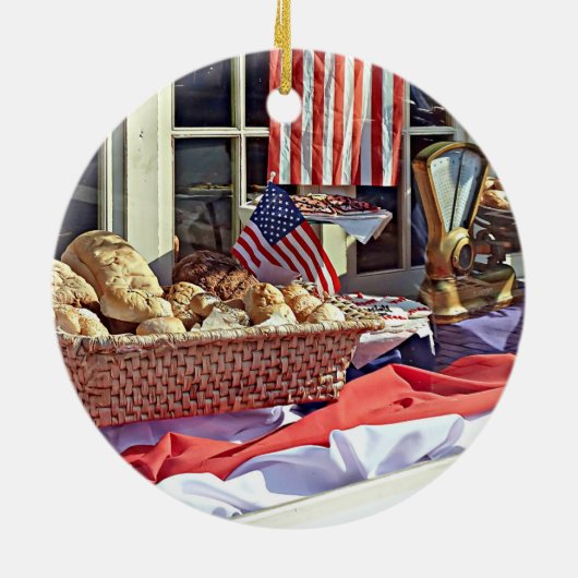 Cooperstown NY - Erstes Gebäude der Nationalbank Keramik Ornament (Hinten)