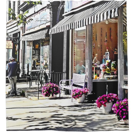Cooperstown NY - Geschenkladen und Restaurants Duschvorhang (Vorderseite)