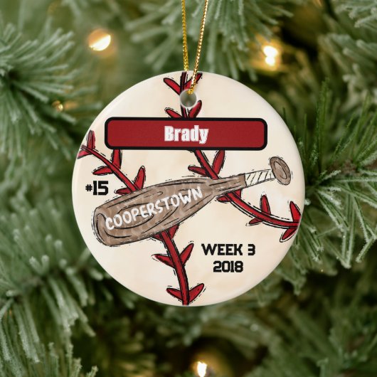 Cooperstown NY Travel Baseball Custom Keepake Keramik Ornament (Baum)