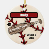 Cooperstown NY Travel Baseball Custom Keepake Keramik Ornament (Vorne)