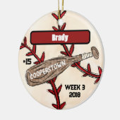 Cooperstown NY Travel Baseball Custom Keepake Keramik Ornament (Links)