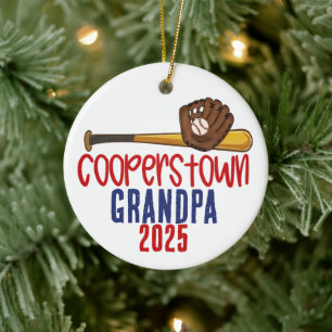 Cooperstown Opa Baseball individuelle Notiz Keramik Ornament