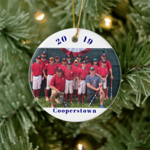 Cooperstown Teamfoto / Individuelles Baseball-Ande Keramik Ornament