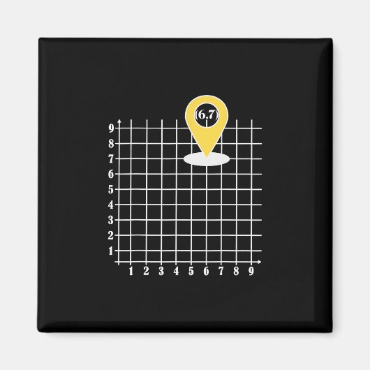 Coordinate 6 Nummer 67 Sechs Sieben Meme Magnet (Vorne)