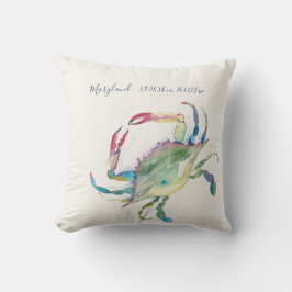 Coordinated Boat Coat Coast Coastal Crab Map Kissen