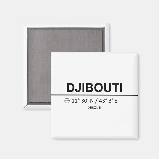 Coordinates Dschibuti Magnet (Vorderseite/Rückseite)