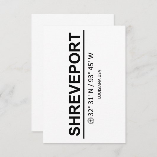 Coordinates Shreveport Dankeskarte (Vorne/Hinten)