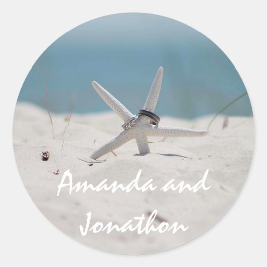 Coordinierte Beach Wedding Theme Suite Runder Aufkleber (Vorderseite)