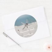 Coordinierte Beach Wedding Theme Suite Runder Aufkleber (Umschlag)