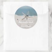 Coordinierte Beach Wedding Theme Suite Runder Aufkleber (Tasche)