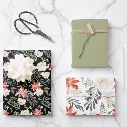 Coordinierte Weihnachts-Musterverpackung Geschenkpapier Set (Vorderseite)