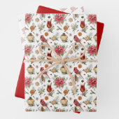 Coordinierte Weihnachts-Red-Kardinal-Verpackung Geschenkpapier Set (Beispiel)