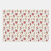 Coordinierte Weihnachts-Red-Kardinal-Verpackung Geschenkpapier Set (Vorderseite)