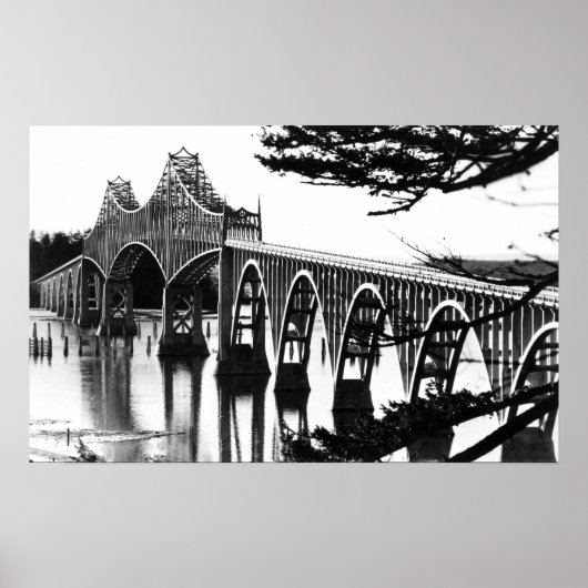 Coos Bay Bridge FotoNorth Bend, OR Poster (Vorne)