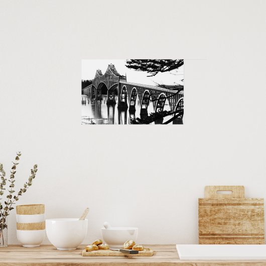 Coos Bay Bridge FotoNorth Bend, OR Poster (Küche)