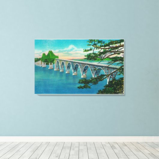 Coos Bay Bridge in North Bend, Oregon Leinwanddruck (Insitu (Holzboden))