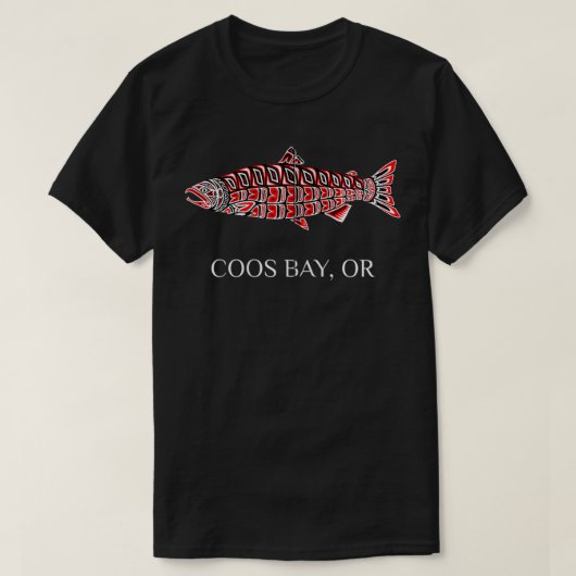 Coos Bay Oregon Coho Salmon Native American Fisher T-Shirt (Design vorne)