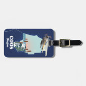 Coos Oregon Travel Map Akronylic Print Gepäckanhänger (Vorderseite horizontal)