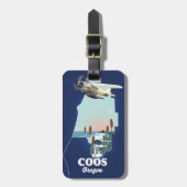 Coos Oregon Travel Map Akronylic Print Gepäckanhänger (Vorderseite vertikal)
