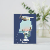 Coos Oregon Travel Map Postkarte (Stehend Vorderseite)