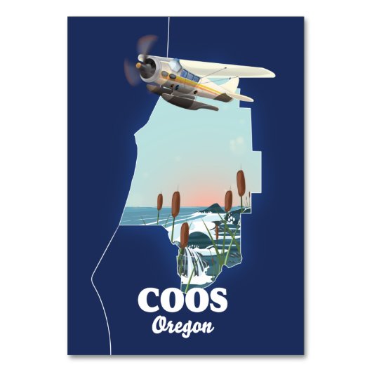 Coos Oregon Travel Map Tischnummer (Vorderseite)