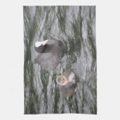Coot and Chick Kittuch Geschirrtuch (Vertikal)