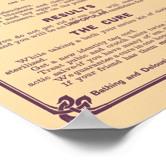 Cootie Warning Poster - Vintage Medizin Print (Ecke)