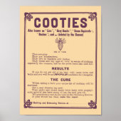 Cootie Warning Poster - Vintage Medizin Print (Vorne)