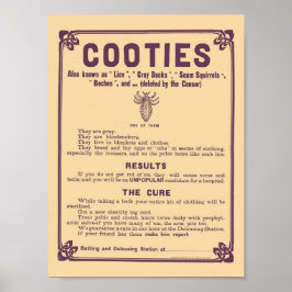 Cootie Warning Poster - Vintage Medizin Print