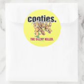 Cooties... Runder Aufkleber (Tasche)