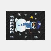 Cop Snowman Shirt Ze Christmas Party Gift Xmas Fleecedecke (Vorderseite (Horizontal))