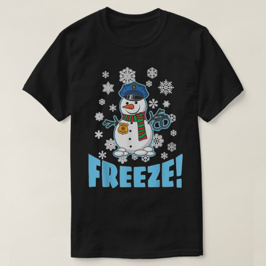 Cop Snowman Ugly Christmas For Men Women Funny Hol T-Shirt (Design vorne)