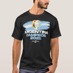 Copa America 2021 Argentina Campeon Raglan Basebal T-Shirt