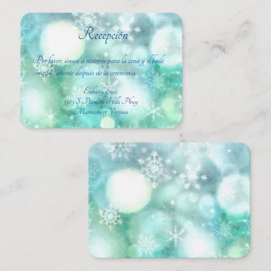 Copa de Nieve Tarjeta de Recepción Begleitkarte (Vorne/Hinten)