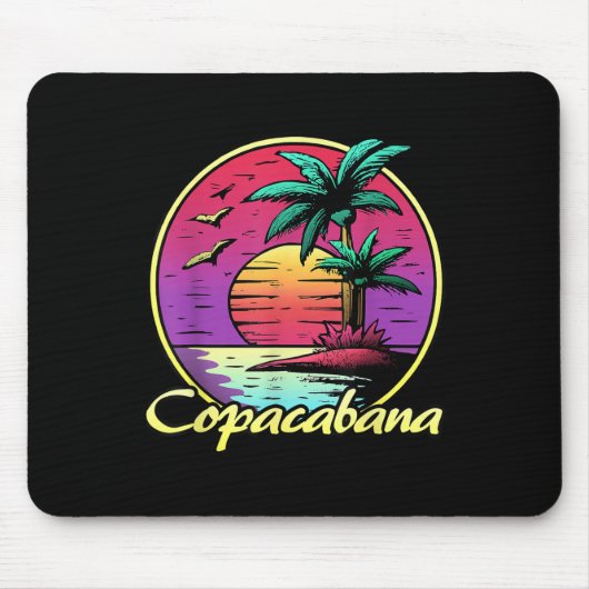 Copacabana. 80er Palm Sunset. Tropical Beach Summe Mousepad (Vorne)