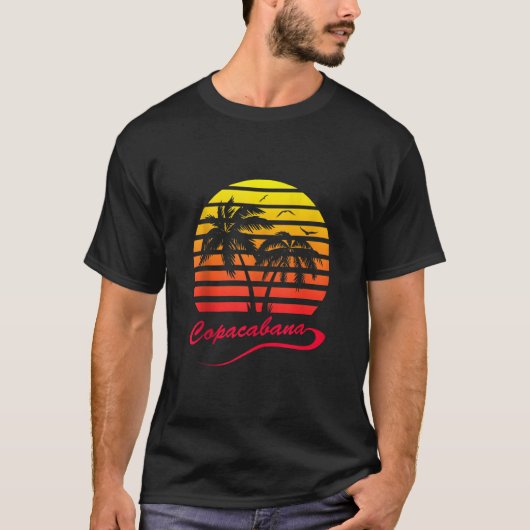 Copacabana 80er Summer Beach Palm Tree Sunset Tank (Vorderseite)