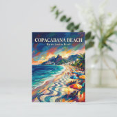 Copacabana Beach Brazil Postkarte (Stehend Vorderseite)