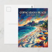 Copacabana Beach Brazil Postkarte (Vorne/Hinten)