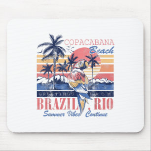 Copacabana Beach Greetings Brasilien Rio Summer Vi Mousepad