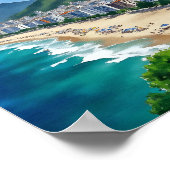 Copacabana Beach Rio Brazi Wasserfarbe Poster (Ecke)