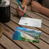 Copacabana Beach Rio Brazi Wasserfarben Postkarte