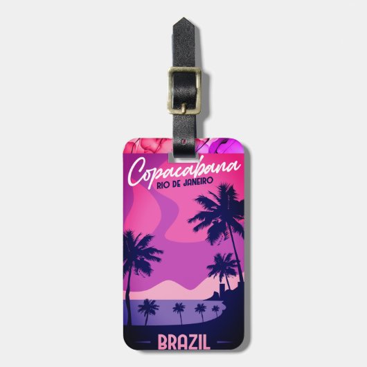 Copacabana Beach, Rio De Janeiro Luggage Tag Gepäckanhänger (Vorderseite vertikal)